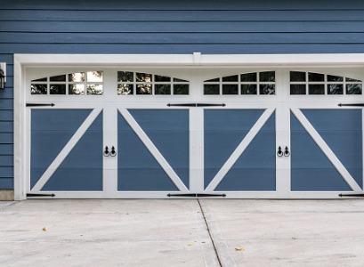 New blue Garage Doors in Dunlap IL